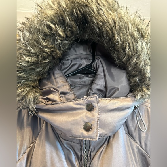 St. John's Bay Classic silver coat with detachable hood winter coat. - Picture 5 of 7